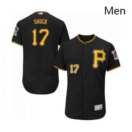 Mens Pittsburgh Pirates 17 JB Shuck Black Alternate Flex Base Authentic Collection Baseball Jersey